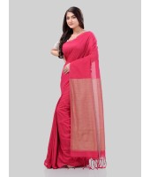 DESH BIDESH Women`s Khadi Cotton Handloom RupSagar Design Saree Without Blouse Piece(Pink)